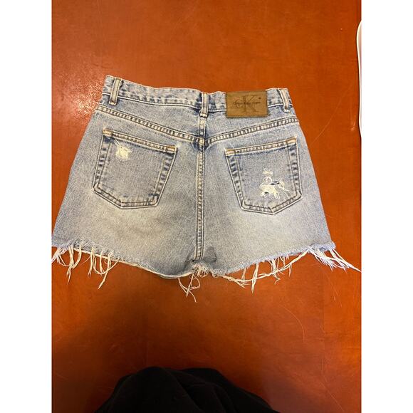 90s Vintage Calvin Klein Jean High Rise Cut-Off Shorts Size 5 - Picture 15 of 16